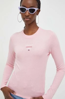 Tommy Jeans longsleeve damski kolor różowy DW0DW17358