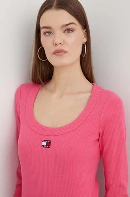 Tommy Jeans longsleeve damski kolor różowy DW0DW17397CHEAPER