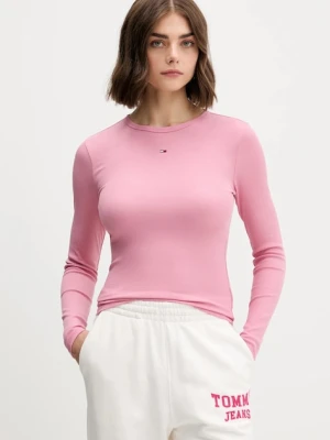 Tommy Jeans longsleeve damski kolor różowy DW0DW17387