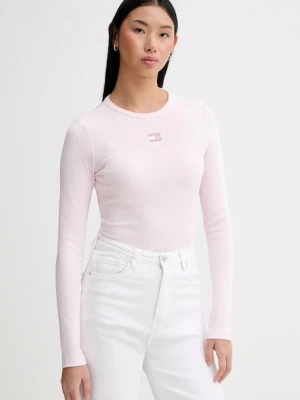Tommy Jeans longsleeve damski kolor różowy DW0DW20178