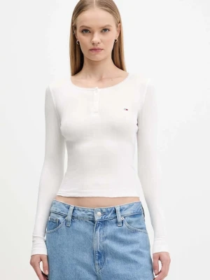 Tommy Jeans longsleeve kolor biały DW0DW21575