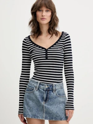 Tommy Jeans longsleeve kolor granatowy DW0DW20903