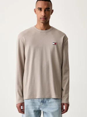 Tommy Jeans longsleeve męski bawełniany beżowy