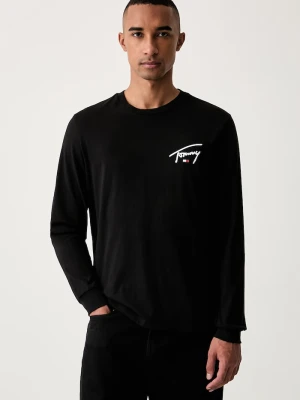 Tommy Jeans longsleeve męski bawełniany czarny