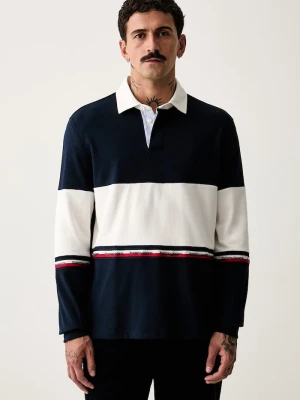 Tommy Jeans longsleeve męski bawełniany granatowy