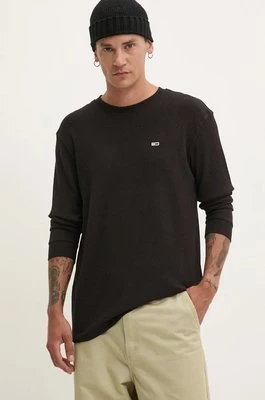 Tommy Jeans longsleeve męski kolor czarny gładki DM0DM19216