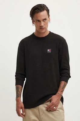 Tommy Jeans longsleeve męski kolor czarny z aplikacją DM0DM18652