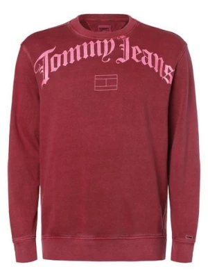 Tommy Jeans Męska bluza nierozpinana Mężczyźni Bawełna czerwony nadruk,