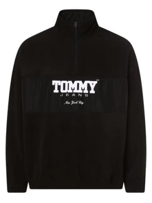 Tommy Jeans Męska bluza nierozpinana Mężczyźni Sztuczne włókno czarny jednolity,