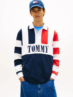 Tommy Jeans Męska bluza polo Mężczyźni Bawełna (100%) niebieski,