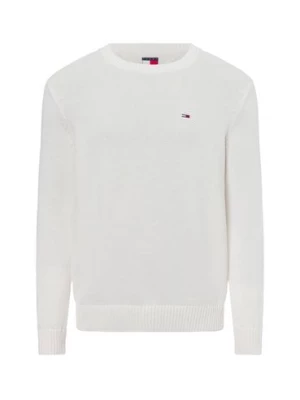 Tommy Jeans Męska bluza z dzianiny Mężczyźni Bawełna biały jednolity,