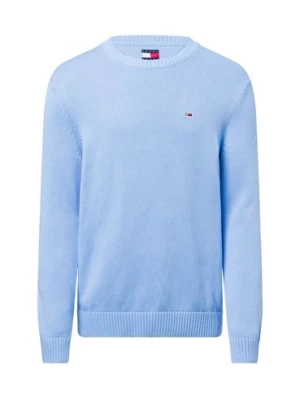 Tommy Jeans Męska bluza z dzianiny Mężczyźni Bawełna niebieski jednolity,