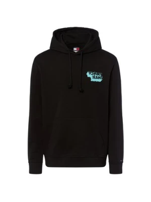 Tommy Jeans Męska bluza z kapturem Mężczyźni Bawełna czarny nadruk,