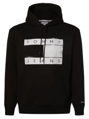 Tommy Jeans Męska bluza z kapturem Mężczyźni czarny nadruk,