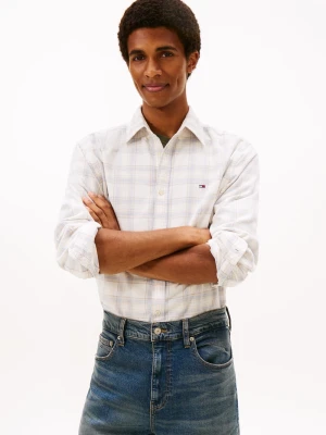 Tommy Jeans Męska koszula casual Mężczyźni Regular Fit Bawełna niebieski w kratkę,