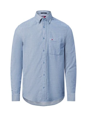 Tommy Jeans Męska koszula sztruksowa Mężczyźni Comfort Fit Bawełna niebieski jednolity,