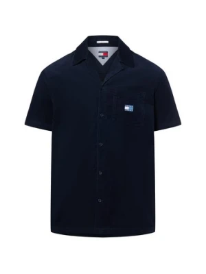 Tommy Jeans Męska koszula sztruksowa Mężczyźni Regular Fit Bawełna niebieski jednolity,