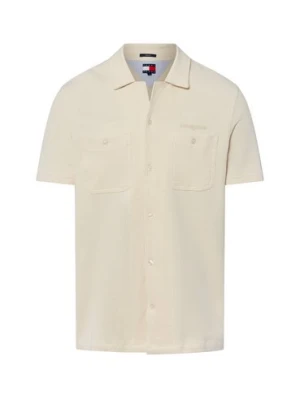 Tommy Jeans Męska koszulka z krótkim rękawem Mężczyźni Regular Fit Bawełna beżowy jednolity,