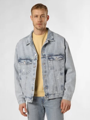 Tommy Jeans Męska kurtka dżinsowa Mężczyźni Bawełna niebieski jednolity,