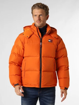 Tommy Jeans Męska kurtka puchowa Mężczyźni Sztuczne włókno pomarańczowy jednolity,