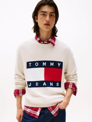 Tommy Jeans sweter z dzianiny Mężczyźni Bawełna beżowy|wielokolorowy