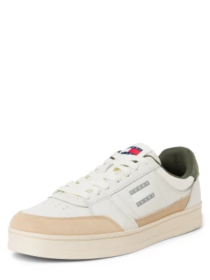 Tommy Jeans Męskie skórzane buty sportowe Mężczyźni skóra biały jednolity,