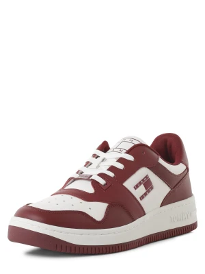 Tommy Jeans Męskie tenisówki ze skóry Mężczyźni skóra czerwony|biały jednolity,