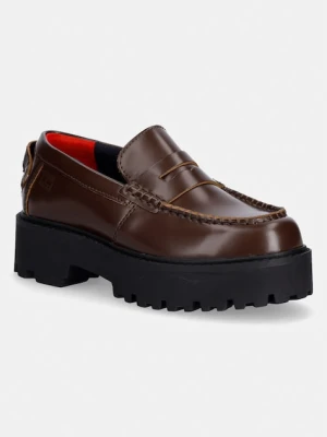 Tommy Jeans mokasyny damskie skórzane ARCHIVE '01 LEATHER LOAFER