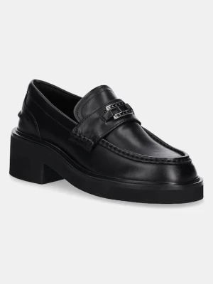 Tommy Jeans mokasyny skórzane TJW CHUNKY HEEL LOAFER damskie kolor czarny na platformie EN0EN02789