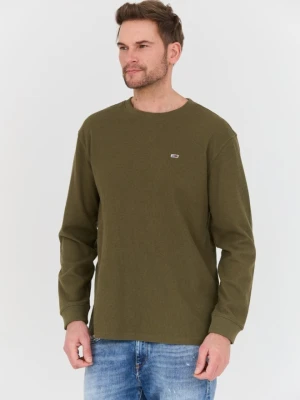 TOMMY JEANS Oliwkowy męski sweter, Rozmiar L