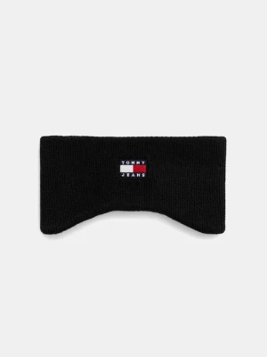 Tommy Jeans opaska na głowę bawełniana kolor czarny AW0AW17898