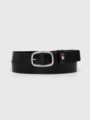 Tommy Jeans pasek damski skórzany czarny