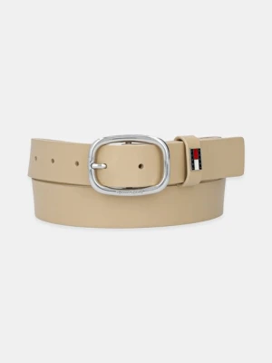Tommy Jeans pasek skórzany damski kolor beżowy AW0AW15836