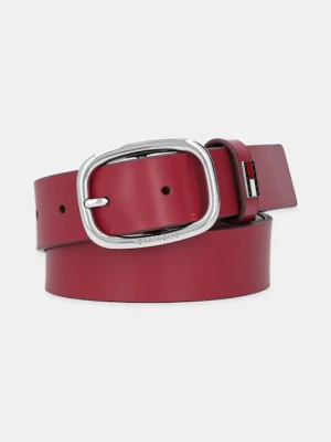 Tommy Jeans pasek skórzany damski kolor bordowy AW0AW15836