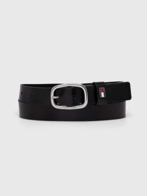 Tommy Jeans pasek skórzany damski kolor czarny AW0AW15836