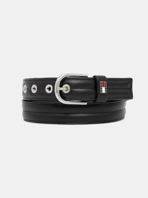 Tommy Jeans pasek skórzany damski kolor czarny AW0AW17915