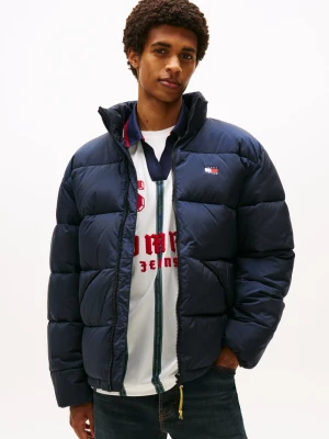 Tommy Jeans Pikowana kurtka męska Mężczyźni niebieski jednolity,