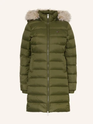 Tommy Jeans Płaszcz Puchowy Z Odpinanym Sztucznym Futrem gruen niebieski