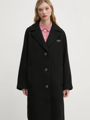 Tommy Jeans płaszcz z domieszką wełny