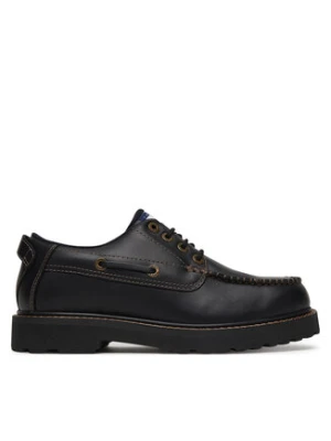 Tommy Jeans Półbuty Archive '01 Boat Shoe Leather EM0EM01651 Czarny