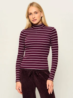 Tommy Jeans Półgolf Essential | Slim Fit bordowy