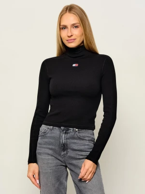 Tommy Jeans Półgolf | Slim Fit czarny