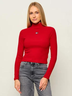 Tommy Jeans Półgolf | Slim Fit czerwony