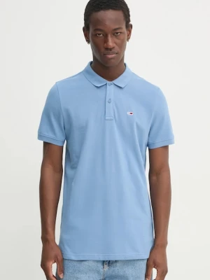 Tommy Jeans polo bawełniane niebieski