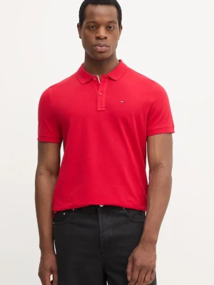 Tommy Jeans polo bawełniane kolor czerwony gładki DM0DM20676