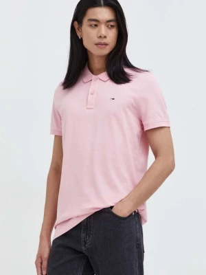 Tommy Jeans polo bawełniane kolor różowy DM0DM18312