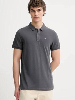 Tommy Jeans polo bawełniane kolor szary gładki DM0DM20676