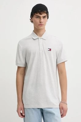 Tommy Jeans polo bawełniane kolor szary melanżowy DM0DM19622