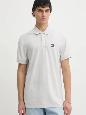 Tommy Jeans polo bawełniane kolor szary melanżowy DM0DM19622