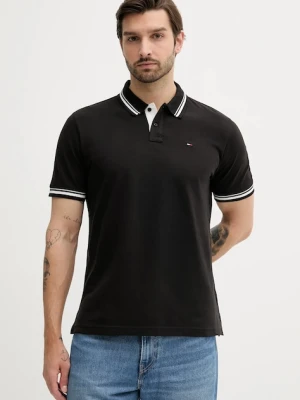 Tommy Jeans polo bawełniane męski kolor czarny gładki DM0DM21846